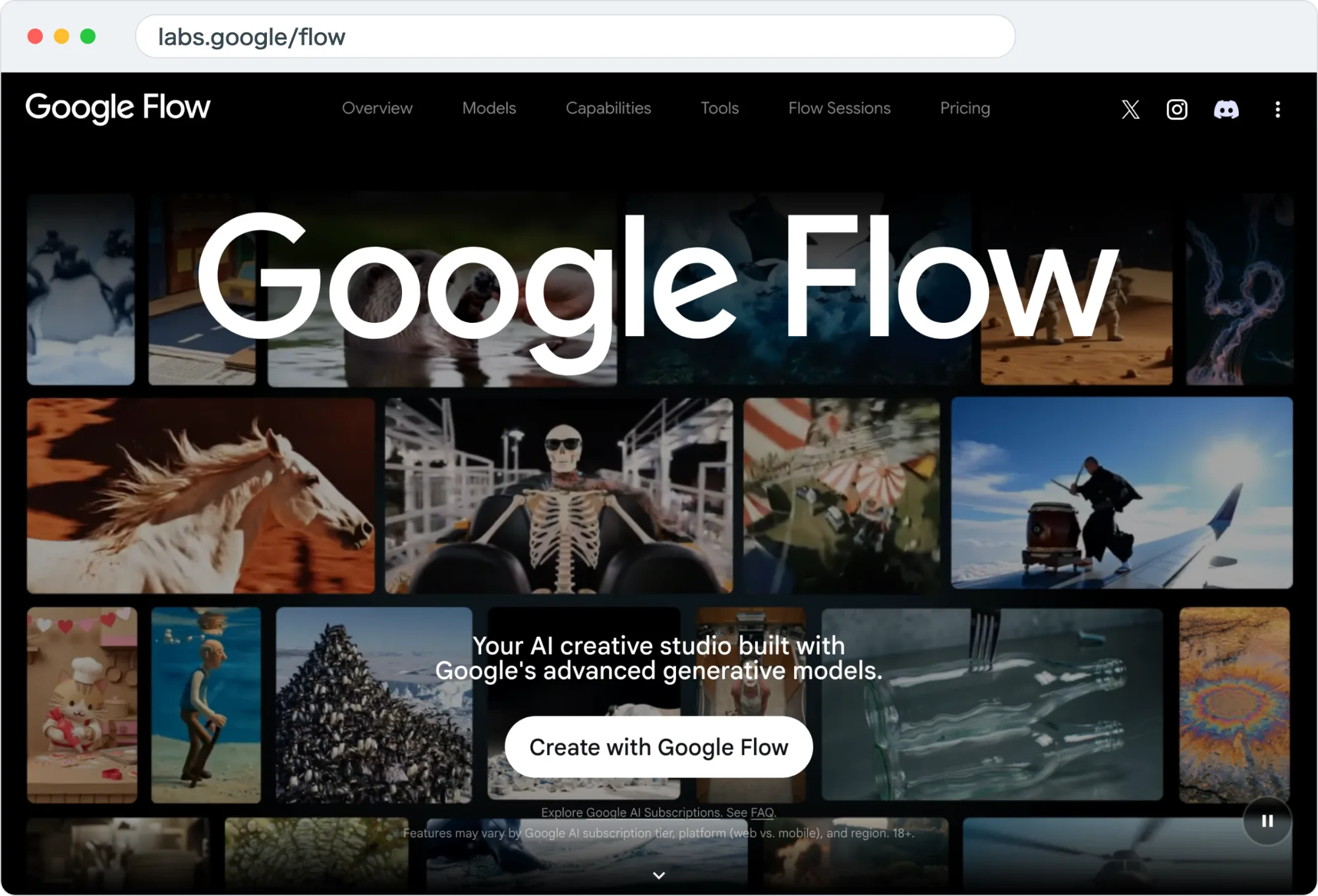 出典: labs.google/flow（2026年8月時点）